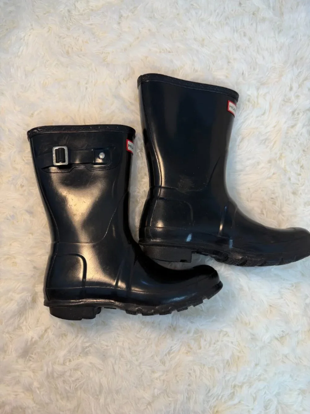 Hunter Women's Original Short Glass Black Boots